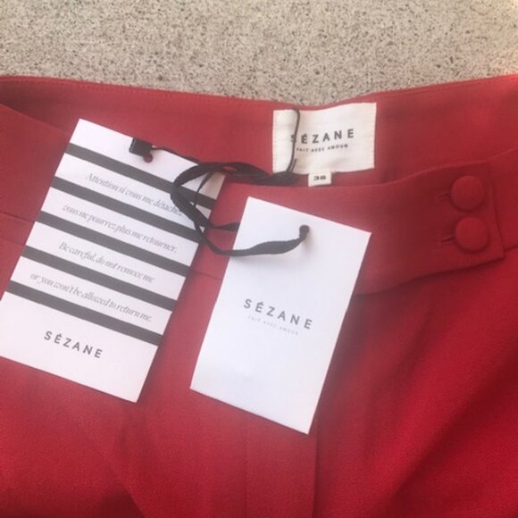 Sezane Red Women's Pants - Picture 10 of 11